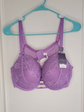 Lane Bryant Lavender Lace Underwire Bra with Strappy Front